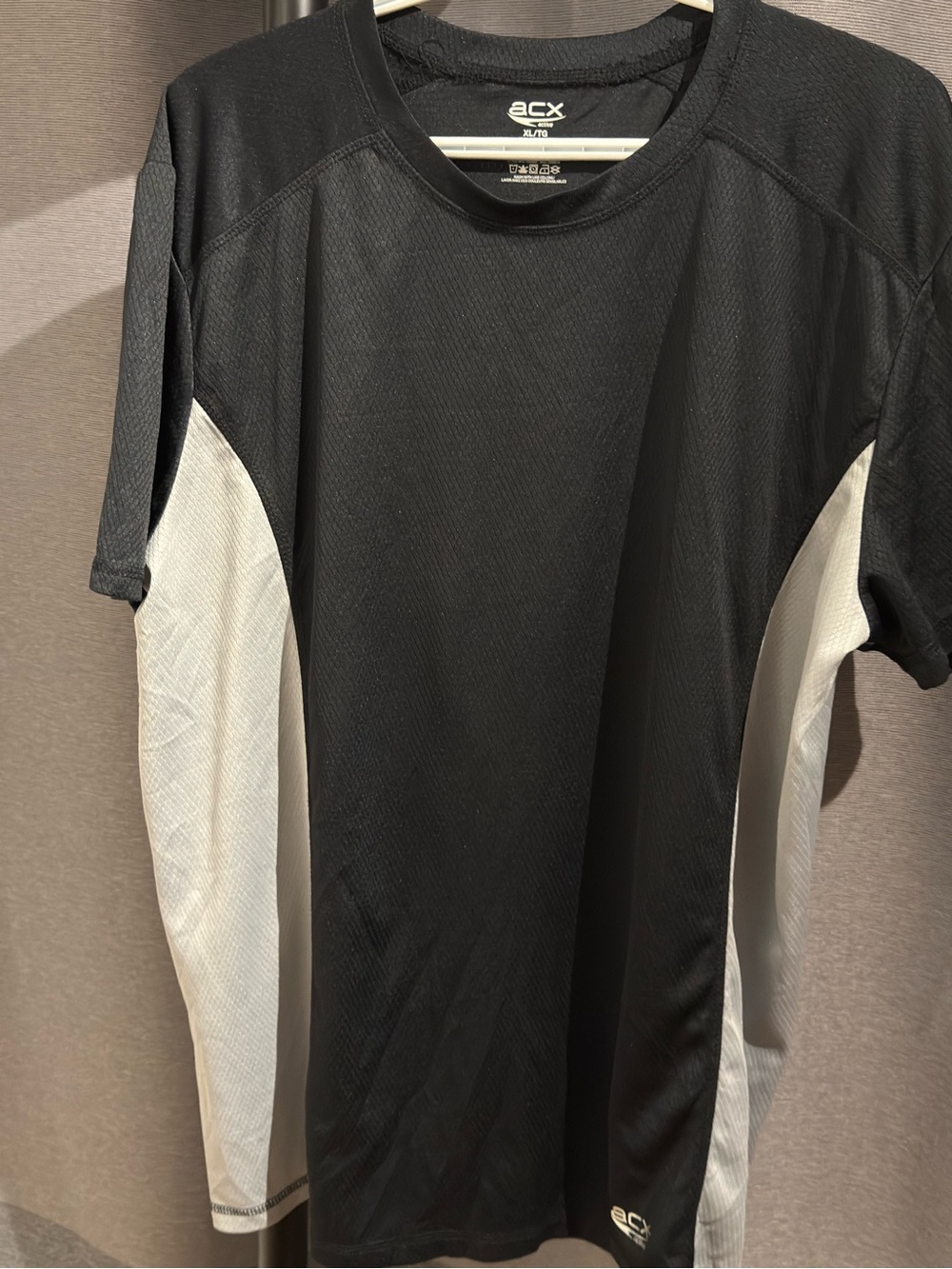 ACX Men’s Black Short-Sleeve Athletic Tee with White Panels